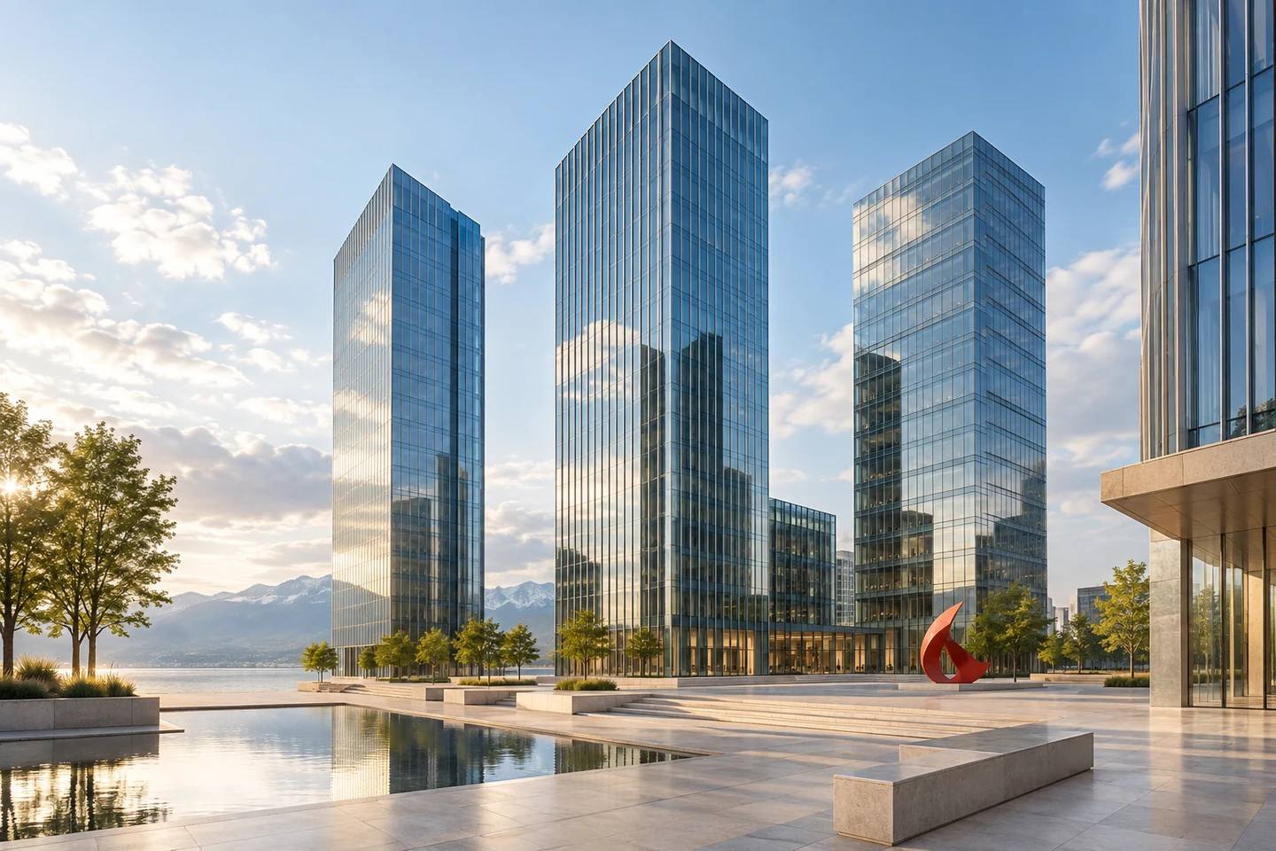 Contemporary architecture in natural light